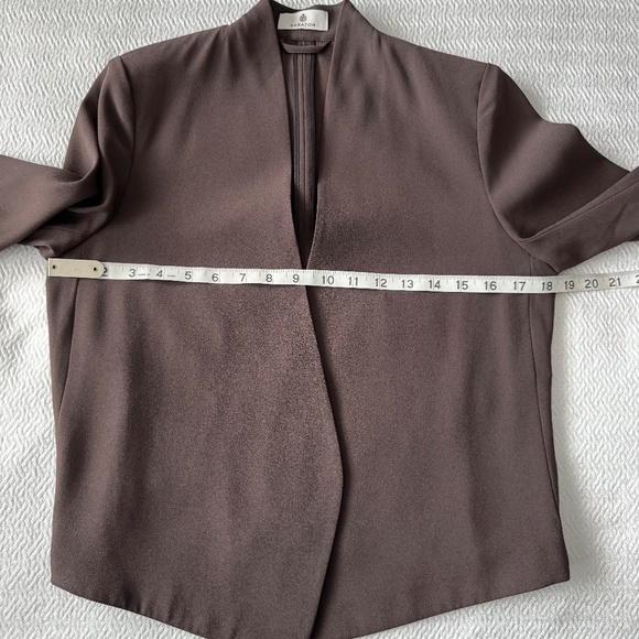 Babaton Power Waist Blazer Open-front Crepe Rich Mocha Brown Size 4 - Picture 9 of 12